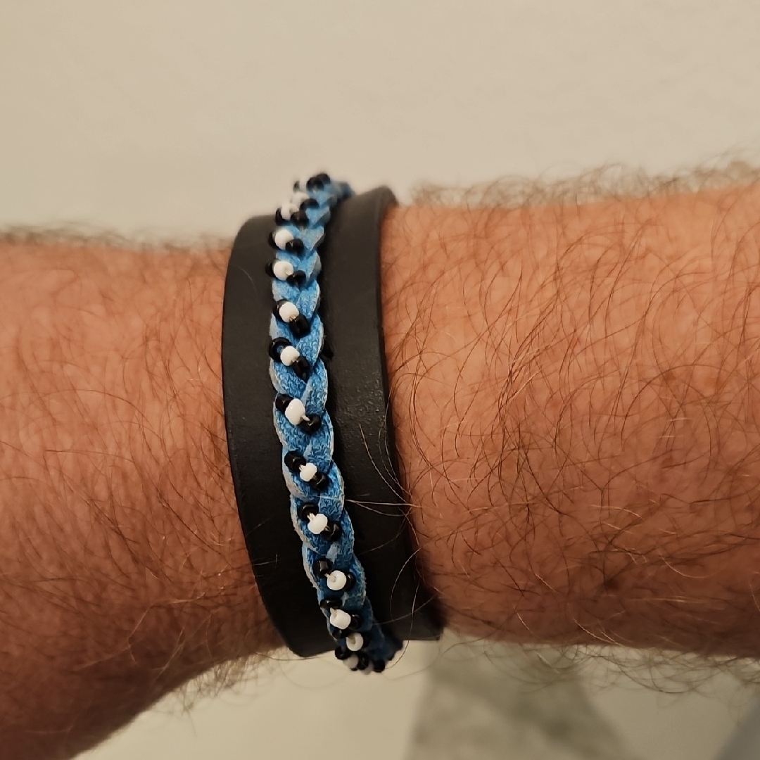 Men's Black And Blue Braided Bracelet